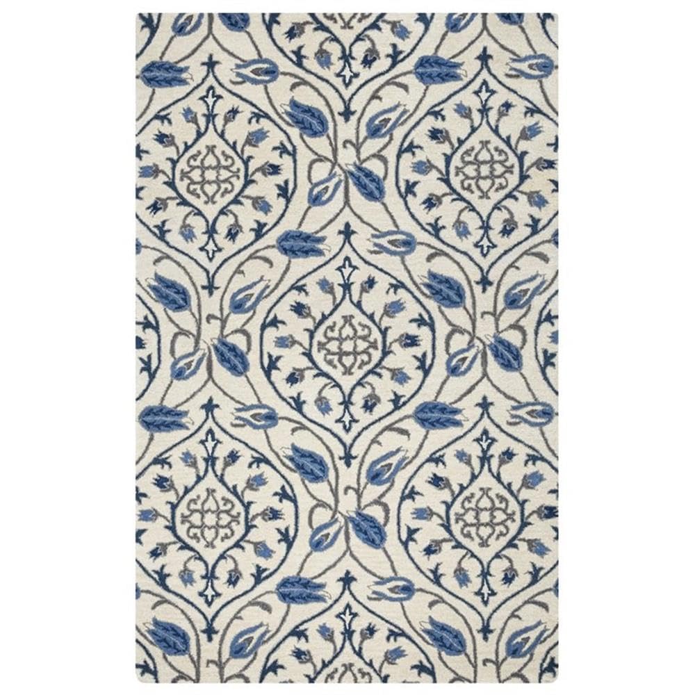 Rizzy Home Alora Decor Liberty 10' X 14' Ornamental Ivory/Blue/Gray/Navy Area Rug