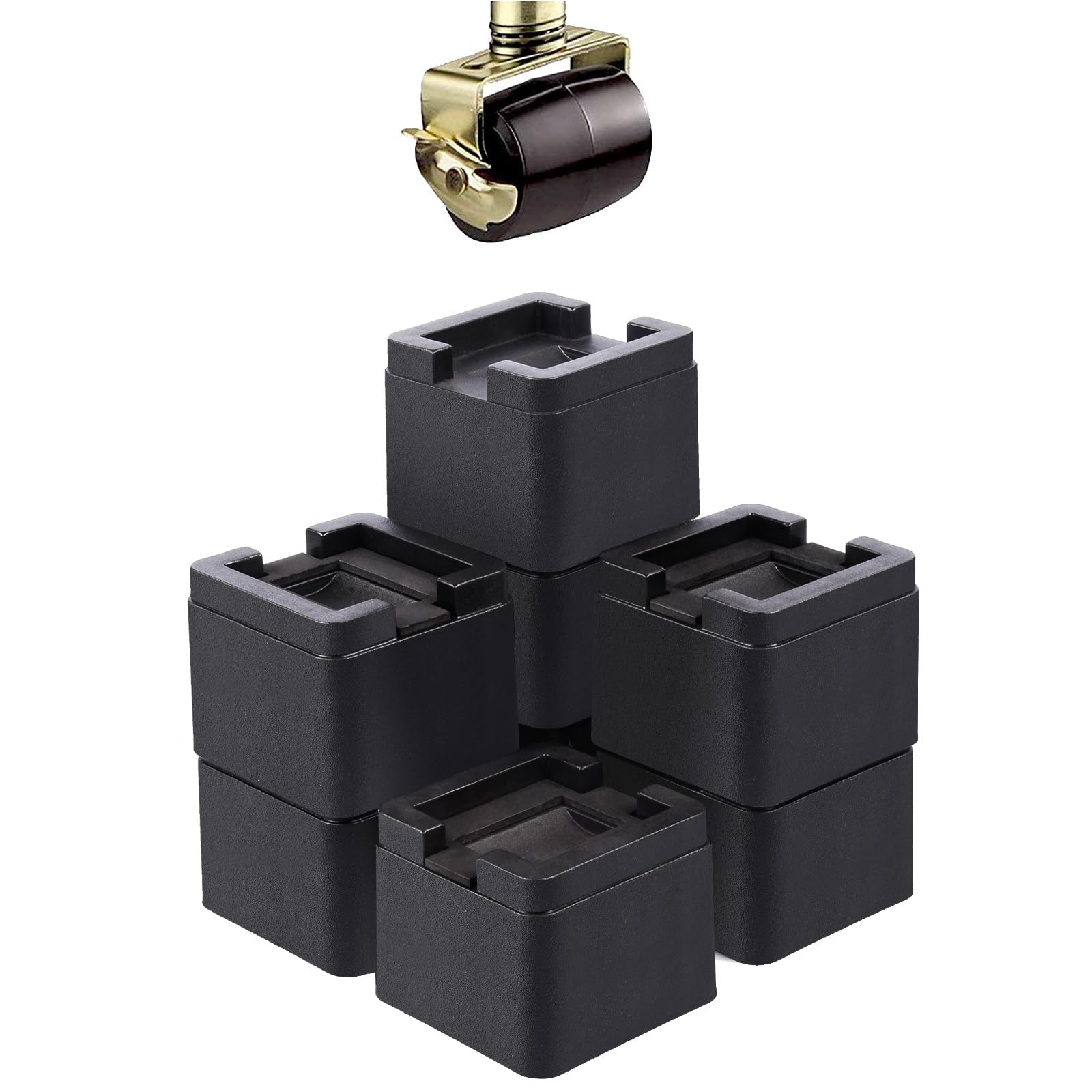 Btsd-Home 3 Or 6 Inch Bed Risers Heavy Duty Adjustable Furniture Risers Bed Raisers Fit To Wheels Of College Bed, Sofa And Table