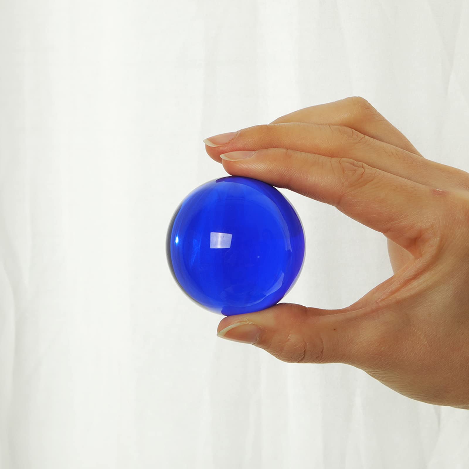 Longwin 50Mm(2 Inch) K9 Solid Crystal Ball With Free Stand Suncatcher (Blue)