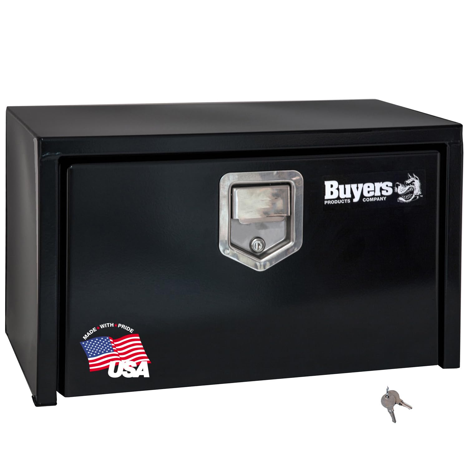 Buyers Products 1703150 Black Steel Underbody Truck Box With Paddle Latch, 14 X 12 X 24 Inch