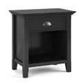 SIMPLIHOME Acadian SOLID WOOD 24 Inch Wide Rustic Bedside Nightstand Table in Black, For the Living Room and Bedroom