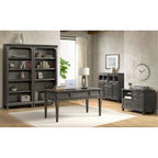 Intercon Foundry Home Office 76" Tall Bunching Bookcase, Brushed Pewter