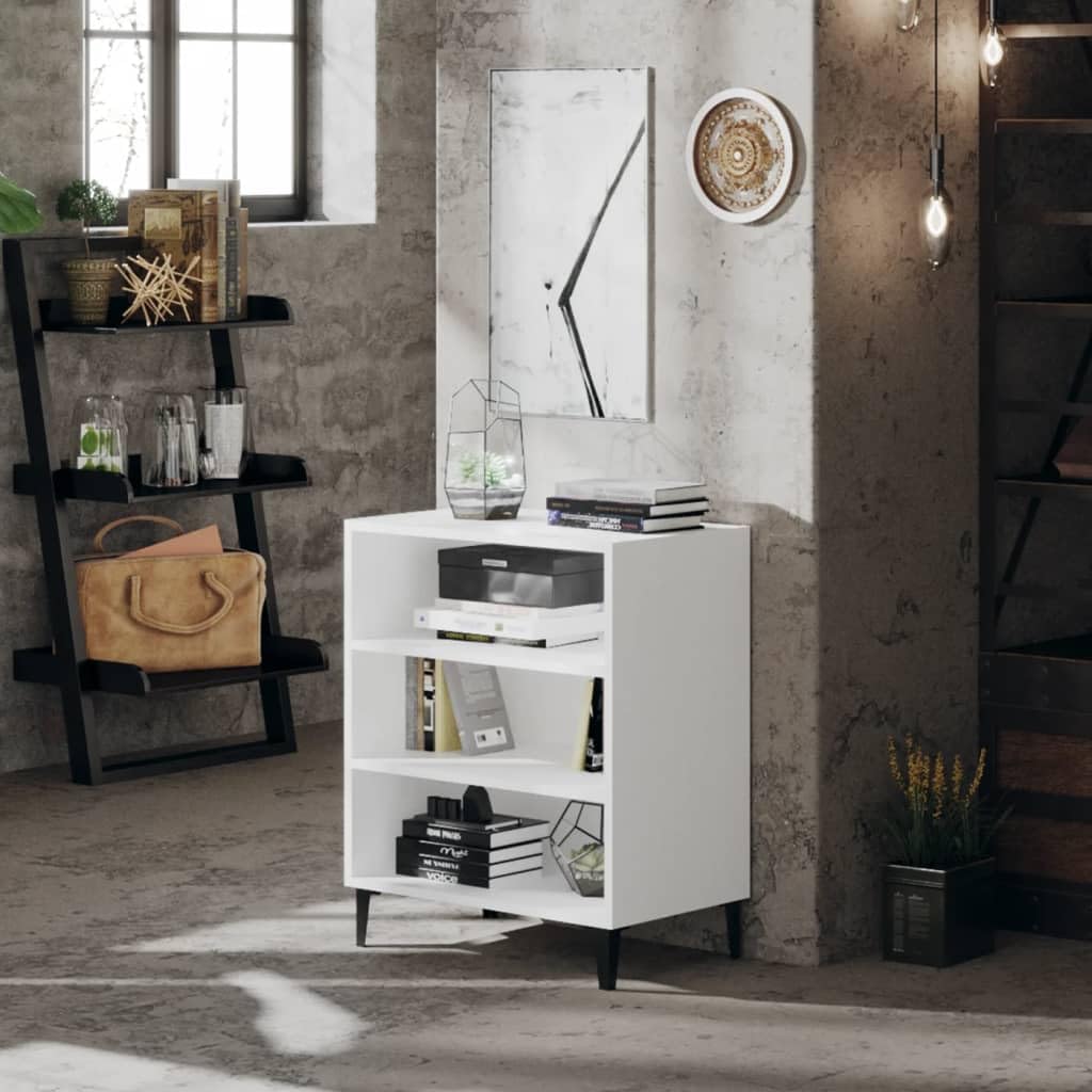 vidaXL Sideboard White 22.4&quot;x14&quot;x28&quot; Chipboard