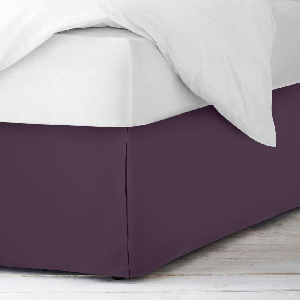 Nestl Dark Purple Twin Bed Skirt - Twin Size Bed Skirt 14 Inch Drop - Brushed Microfiber Bed Skirts - Hotel Quality Pleated Bed Skirt - Shrinkage & Fade Resistant
