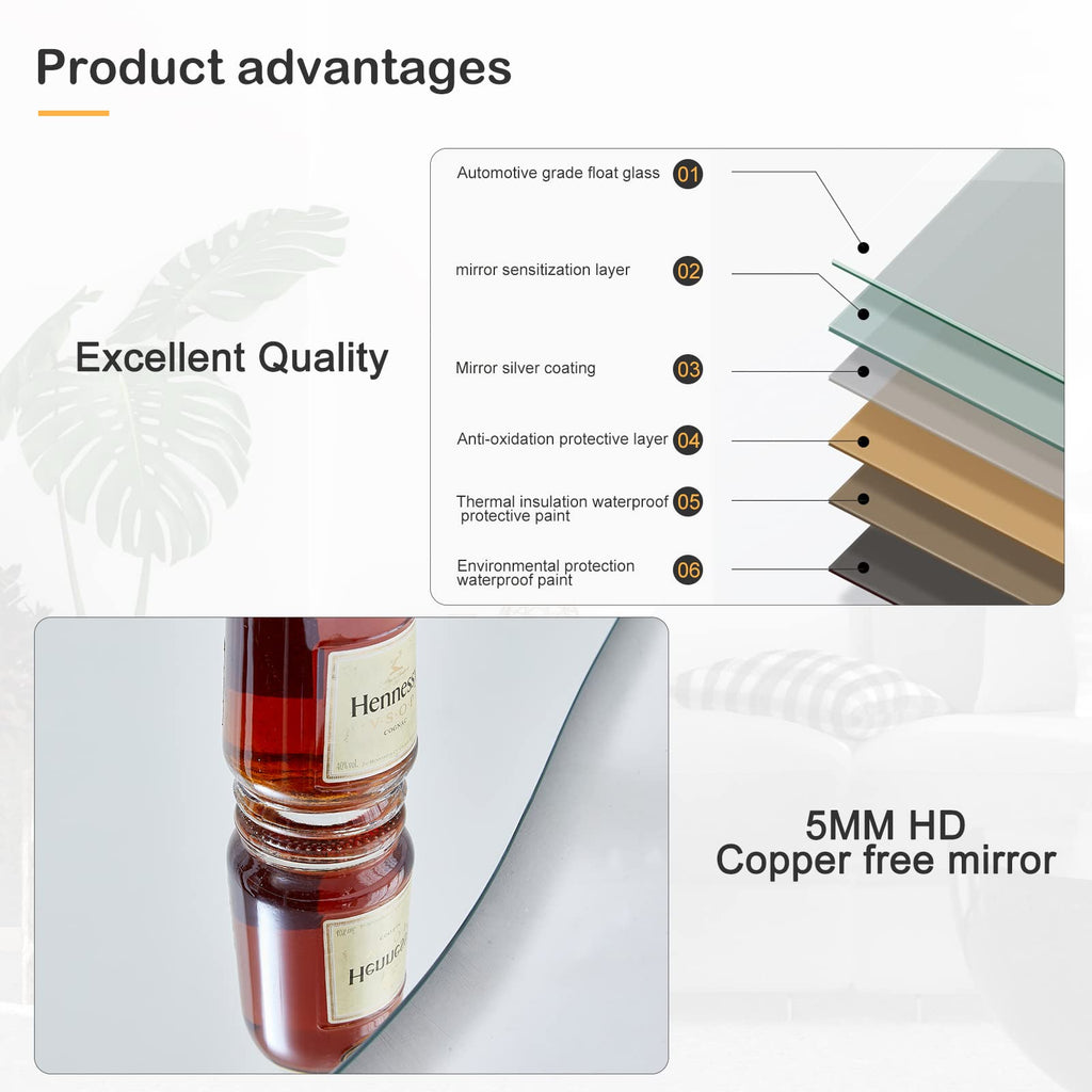 Honyee Full Length Mirror, 63'' X 24'' Wall Mirror, Flannel Wrapped Wooden Frame Full Body Mirror, Irregular Wavy Mirror Hanging