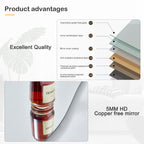 Honyee Full Length Mirror, 63'' X 24'' Wall Mirror, Flannel Wrapped Wooden Frame Full Body Mirror, Irregular Wavy Mirror Hanging