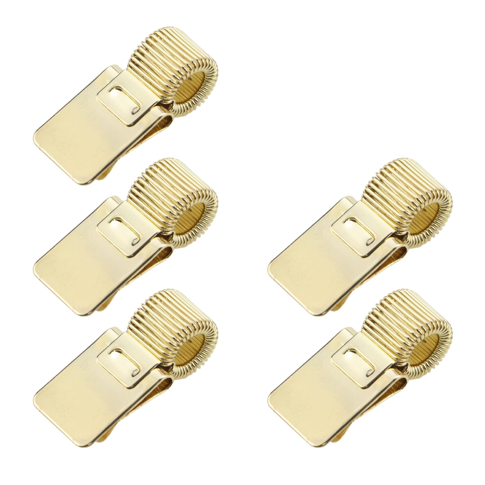 T Tulead Pen Clipboard Holder Metal Pencil Holder Clips Adjustable Pen Clip Organizer For Notebook Golden 5Pcs