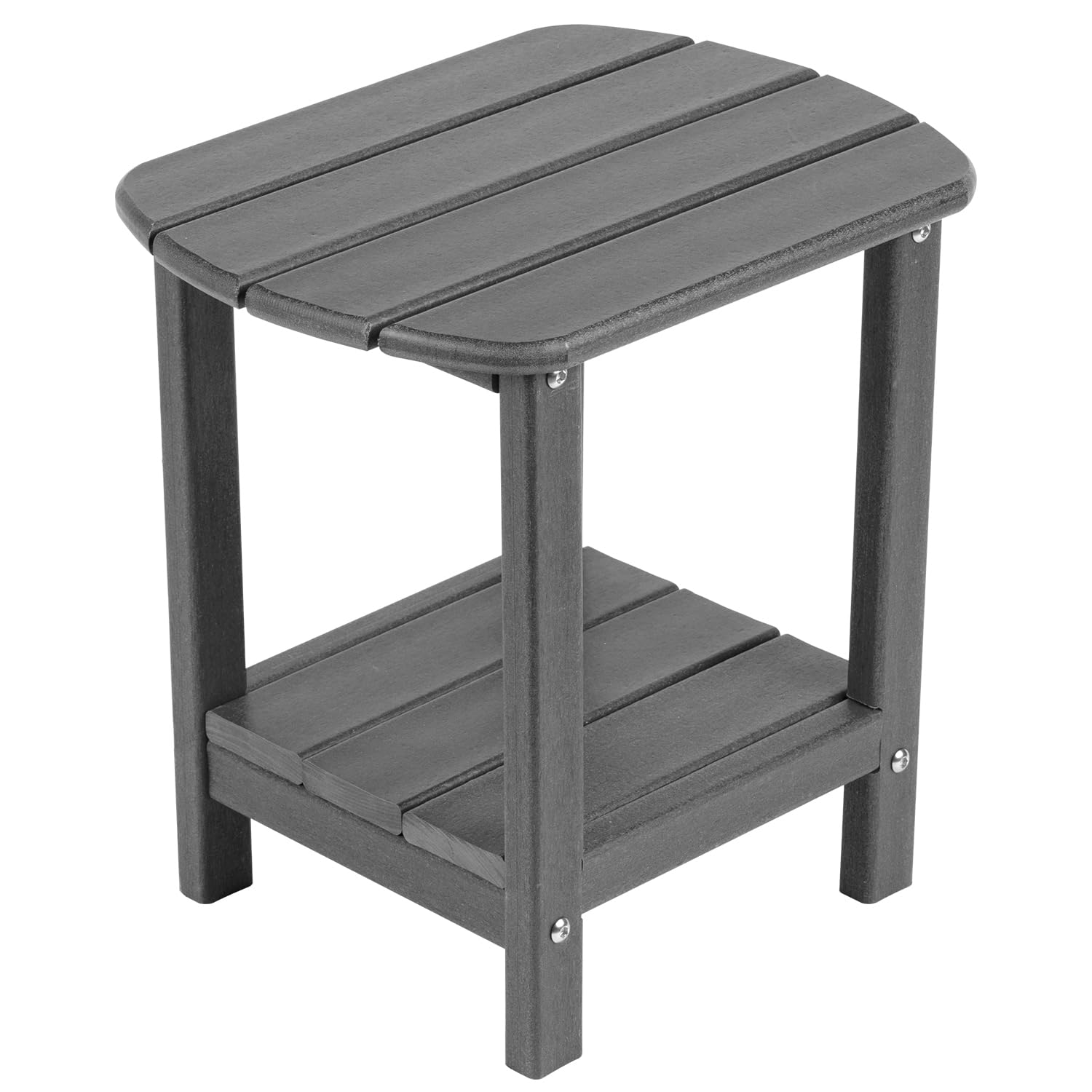 nalone Adirondack Side Table 16.5  Outdoor Side Table HDPE Plastic Double Adirondack End Table Small Table for Patio(Grey)