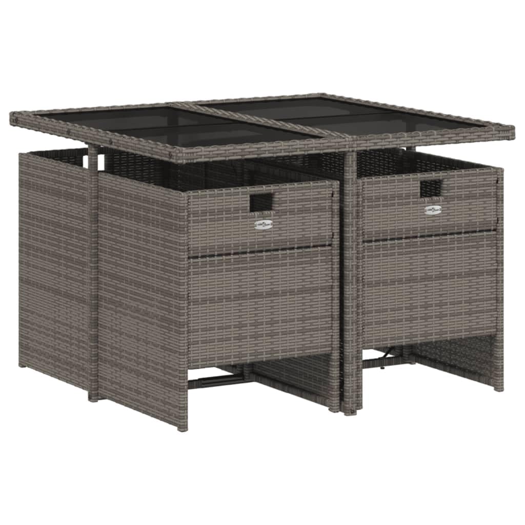 vidaXL Poly Rattan Patio Dining Set