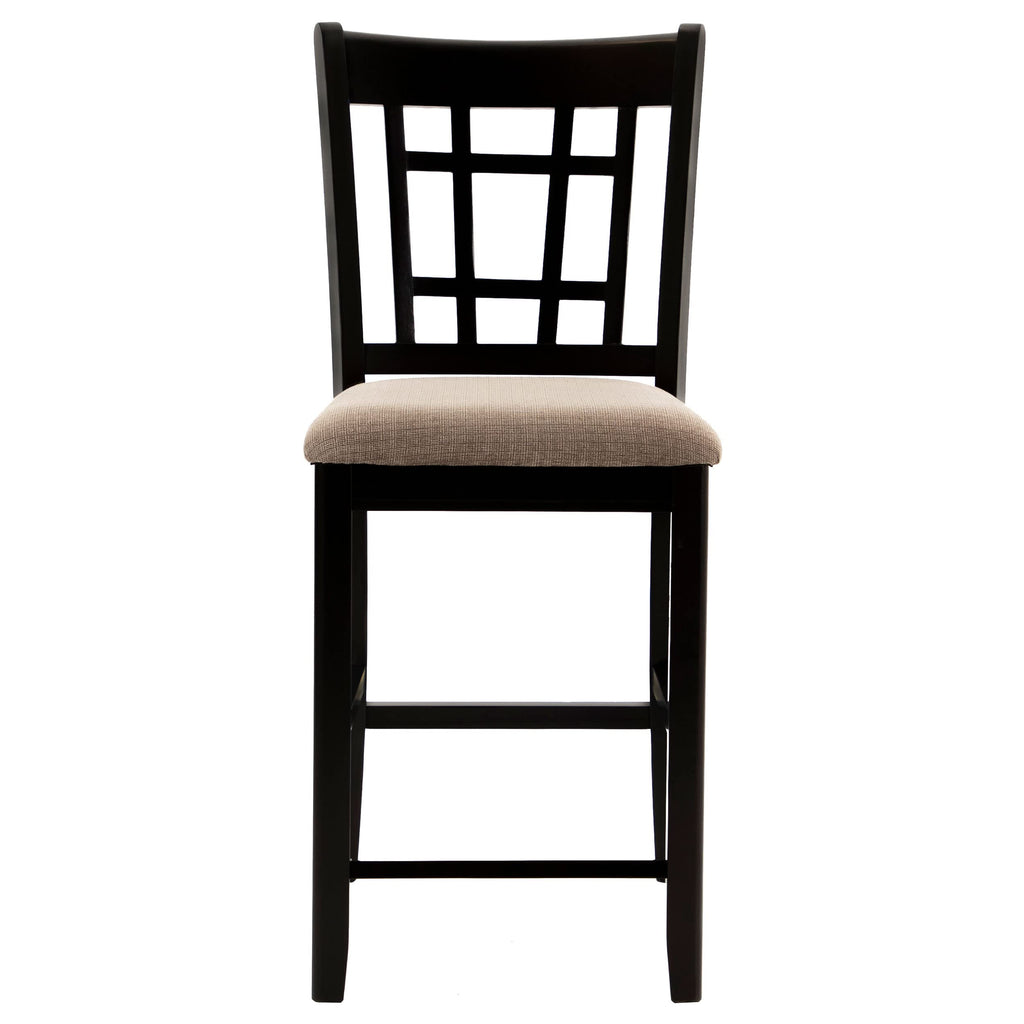 LAVON Lattice Back Counter Stools Tan and Espresso (Set of 2) 105279