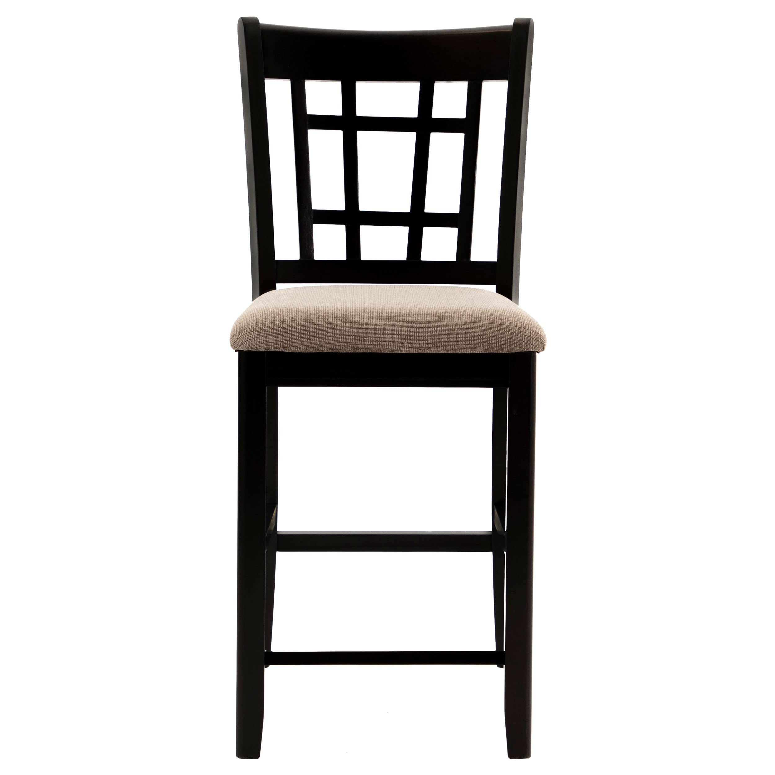 LAVON Lattice Back Counter Stools Tan and Espresso (Set of 2) 105279
