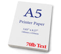 Premium A5 (8.3'X 5.83') Printer Paper - 70Lb Text / 28Lb Bond (105 Gsm) Bright White Paper (250 Sheets)