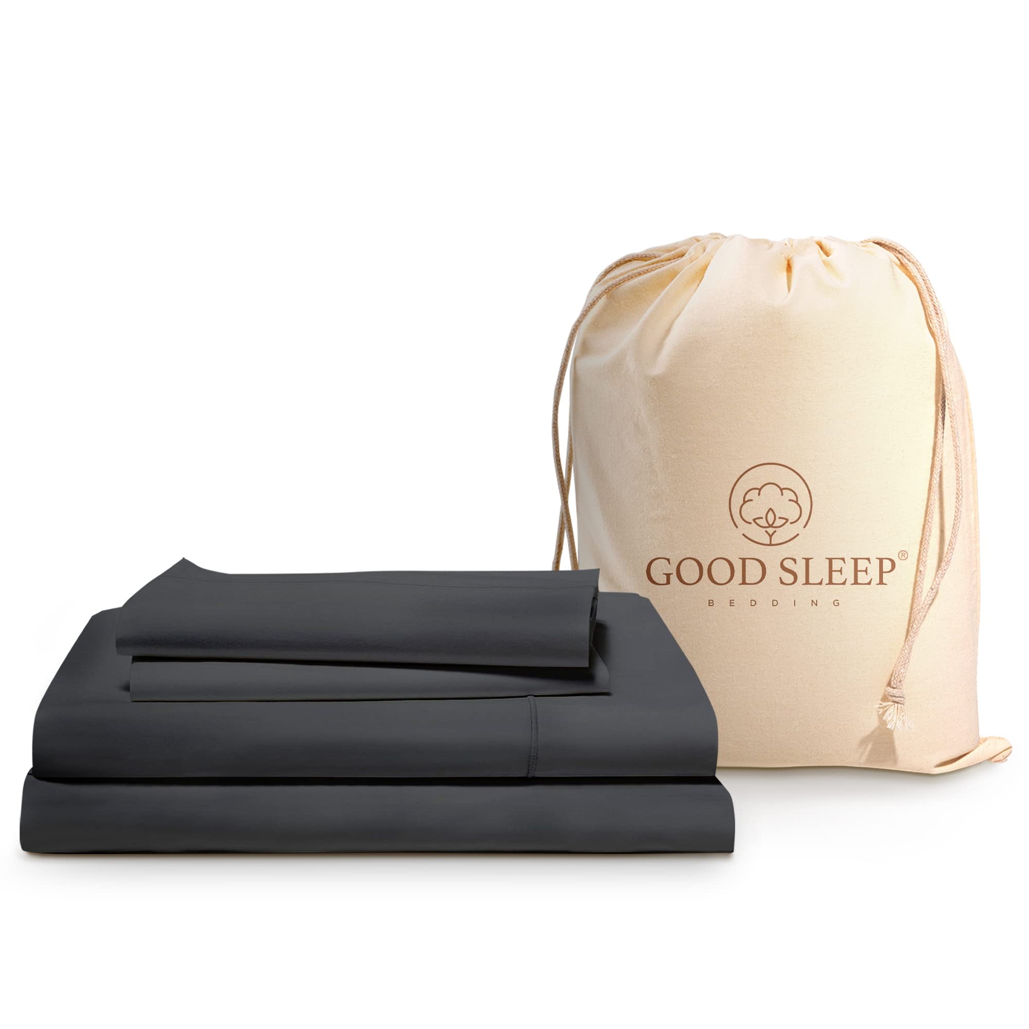 Good Sleep Bedding King Size Sheets Set Deep Pockets - 4 Pc, 100% Egyptian Cotton King Size Sheet, Fits Upto 16'', Luxury King S