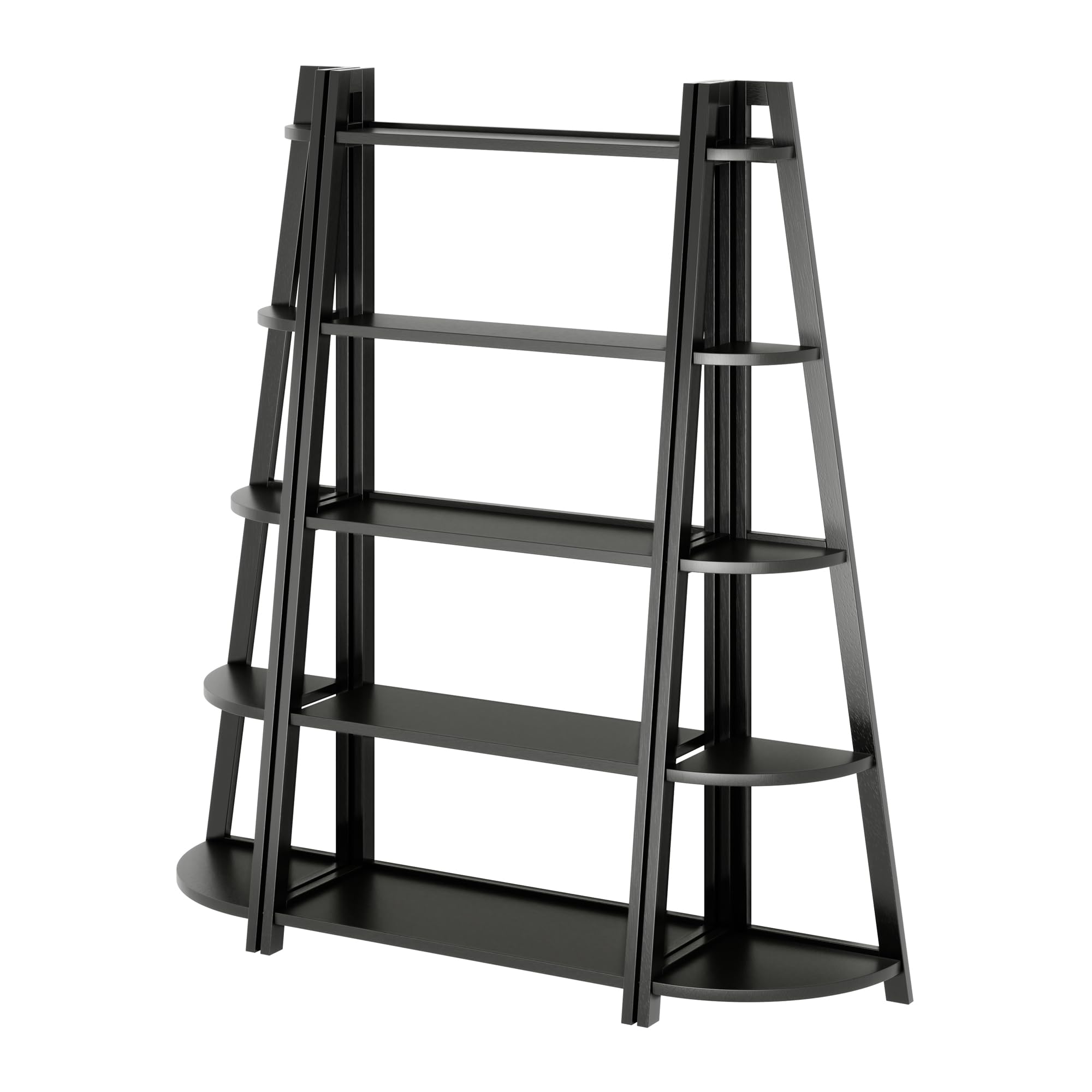 Winsome Adam 3-PC 5-Tier Transitional Solid Wood Shelving Set in Lustrous Black