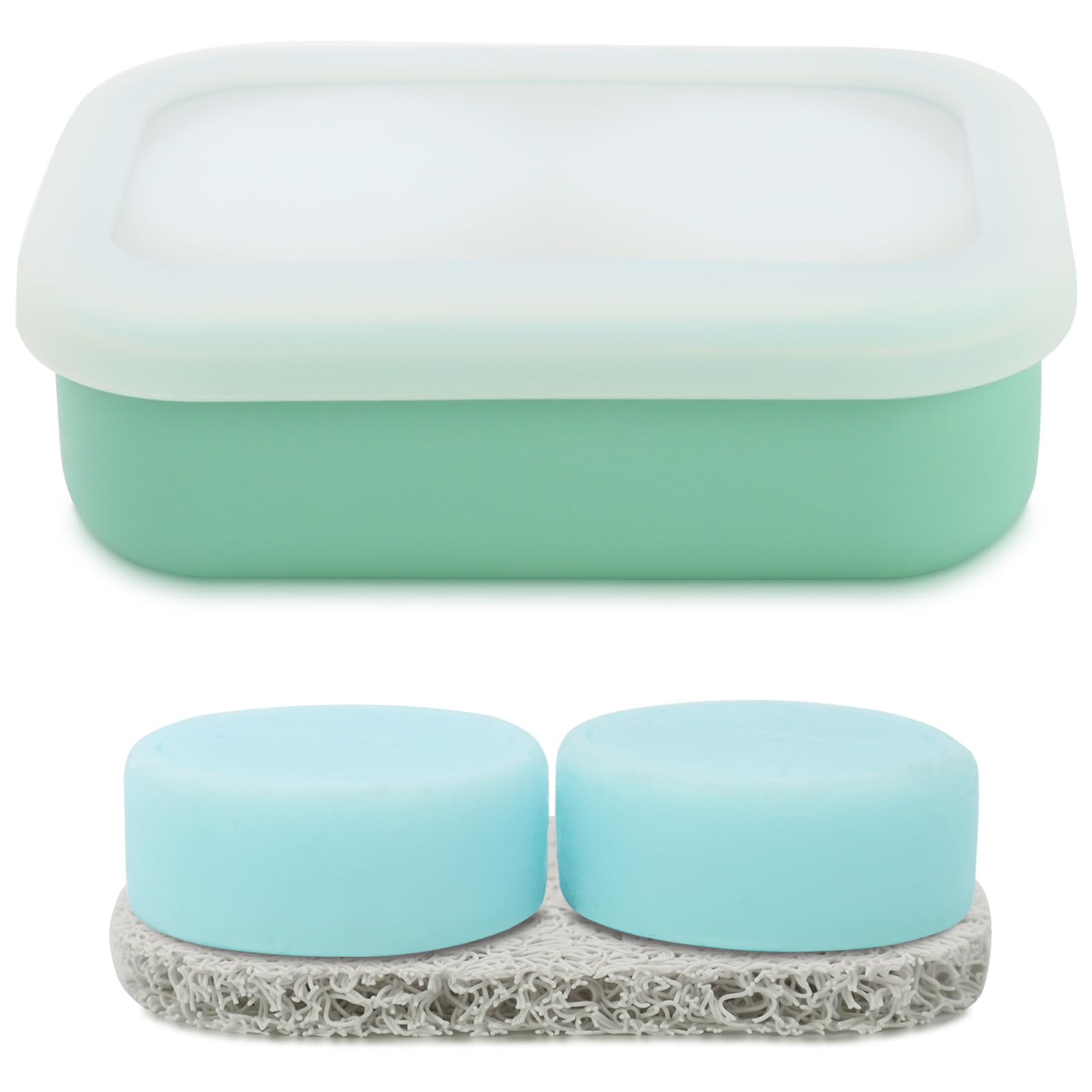 Leak Proof Travel Soap Case,Solid Shampoo Bar Holder, Silicone Soap Container with Draining Layer, Portable Bar Soap Holder for 