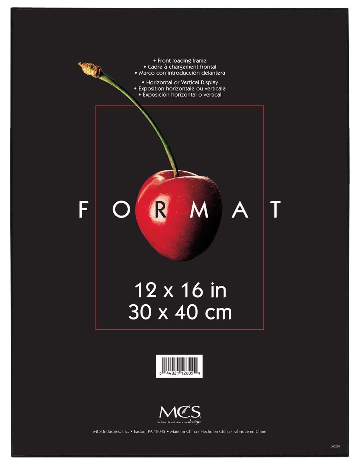 MCS Format Frame, 12 x 16 in, Black