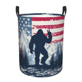 American Flag Bigfoot Sasquatch Laundry Basket Foldable Laundry Hamper With Handles Waterproof Oxford Large Clothes Storage Buck