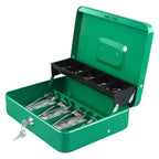 Xydled Cash Box With Money Tray And Key Lock,Tiered,4 Bill / 5 Coin Slots,11.8' X 9.5' X 3.5',Green