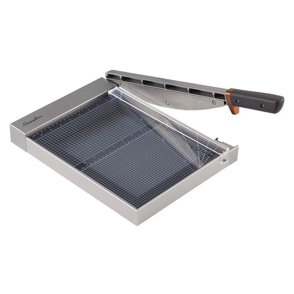 Swingline Paper Cutter, Guillotine Trimmer With Edgeglow Led Cut Guide And Tempered Glass Surface, 12' Cut Length, 25 Sheet Cap