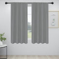 Easy-Going Rod Pocket Blackout Curtains For Bedroom, Room Darkening Window Curtains For Living Room, Thermal Insulated Noise Reduction Solid Window Drapes, 2 Panels(34X63 In, Light Gray)