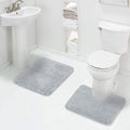 Walensee Shaggy 2 Piece Bath Rug Sets (Growing Blue) 20 x 24 U Shape Contour Rug & 20 x 32 Bathroom Rug Machine Wash/Dry Bath Ma