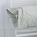 Susybao Green Gingham Duvet Cover King Size 100% Washed Cotton Grid Duvet Cover Set 3 Pieces 1 Green Plaid Duvet Cover With Zipp