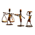 LynsaTac Candle Holders Sets of 3, Creative African Tribal Lady Candle Holder Centerpieces African Women Iron Candlestick Holder