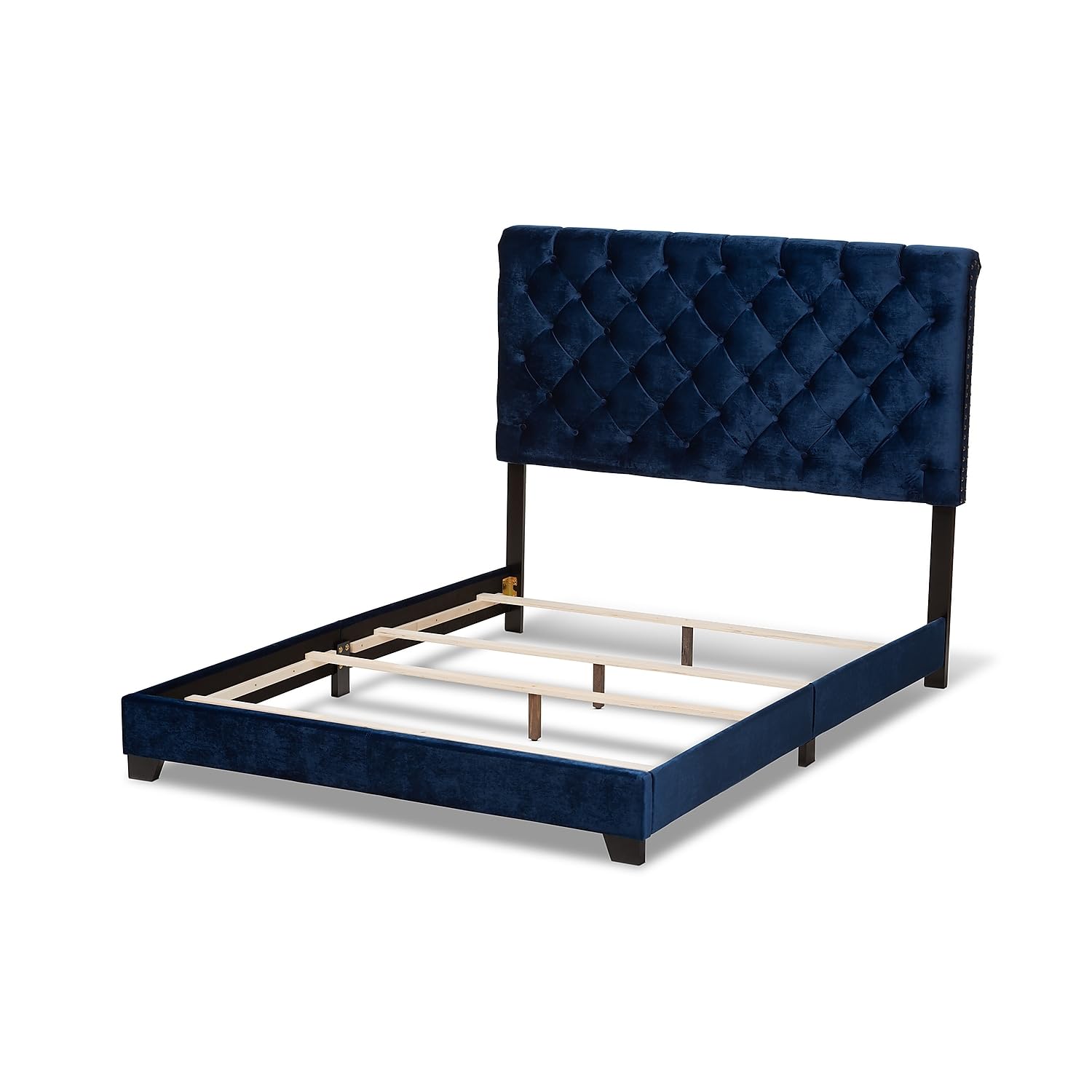 Baxton Studio Candace Bed, King, Navy Blue (149-8949-HiT)