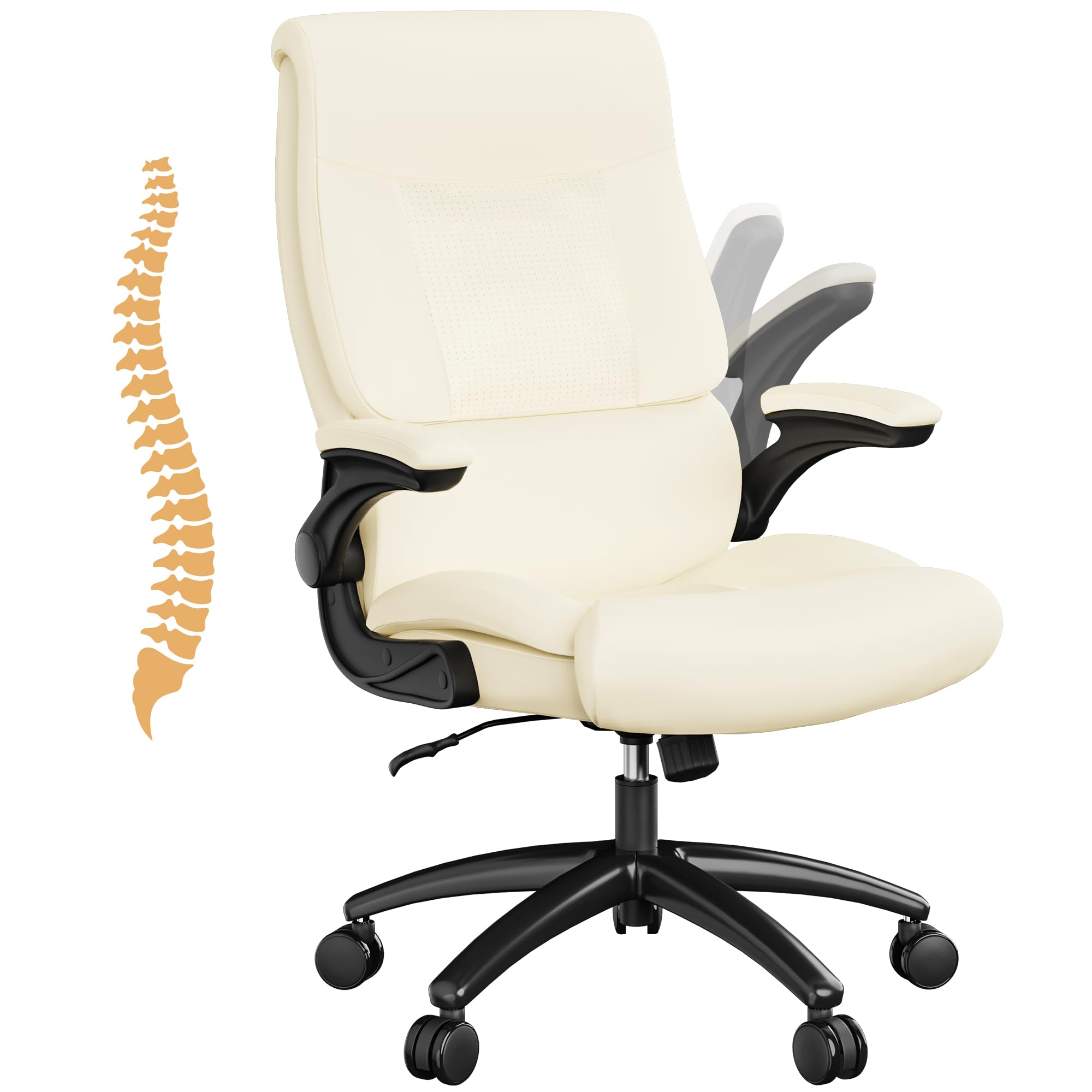 Youhauchair Big And Tall Office Chair, 500Lbs Executive Desk Chair With Lumbar Support, Pu Leather Ergonomic Computer Chair With