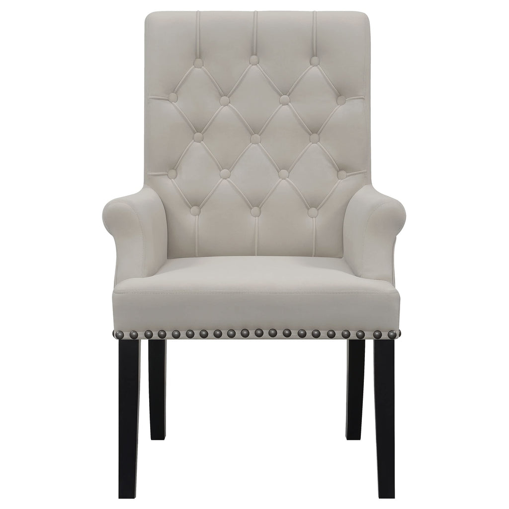 Coaster Home Furnishings Alana Upholstered Tufted Arm Chair with Nailhead Trim Sand