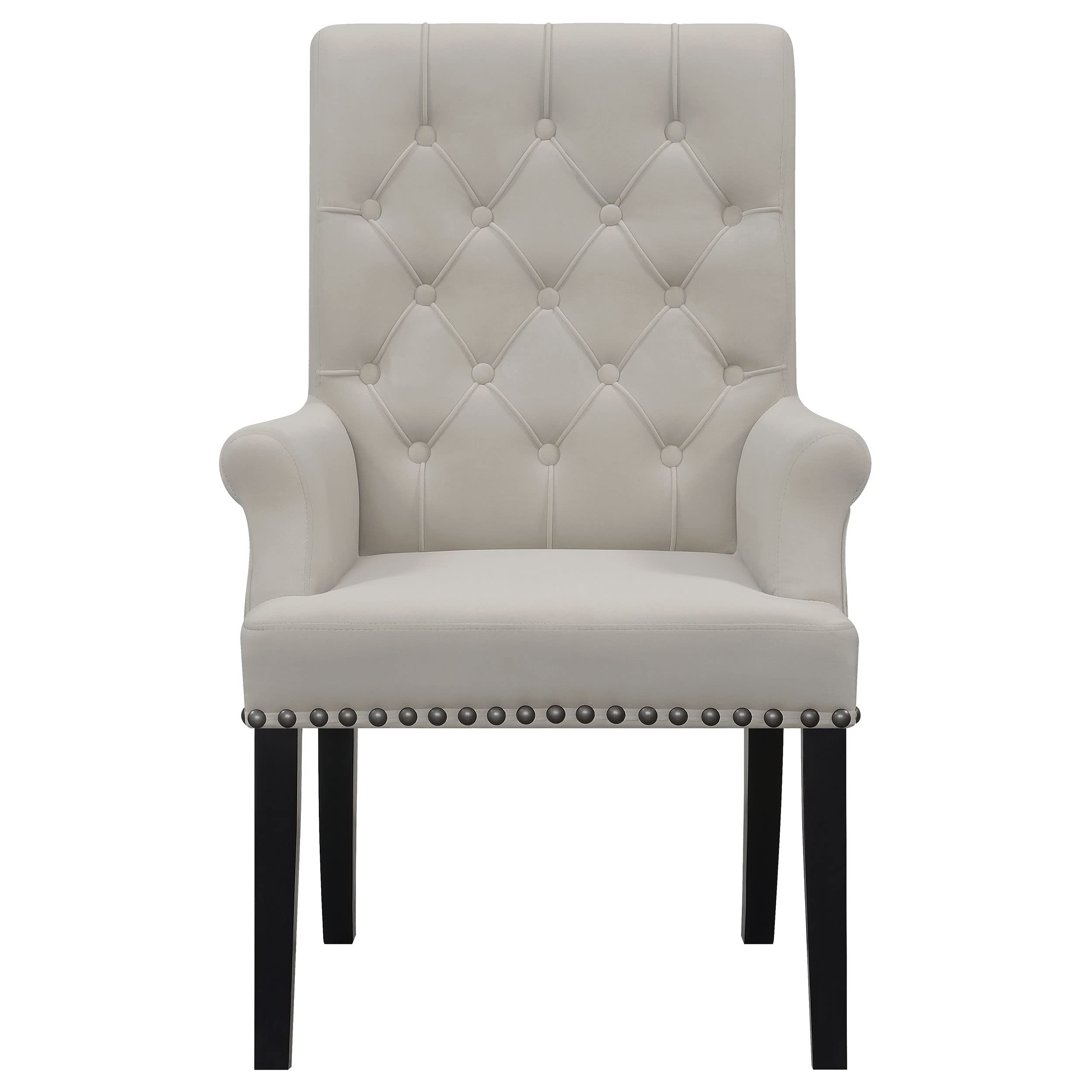 Coaster Home Furnishings Alana Upholstered Tufted Arm Chair with Nailhead Trim Sand
