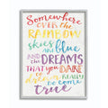 Stupell Industries Somewhere Over The Rainbow Watercolors Grey Framed Wall Art, 11x14, Design by Artist Erica Billups