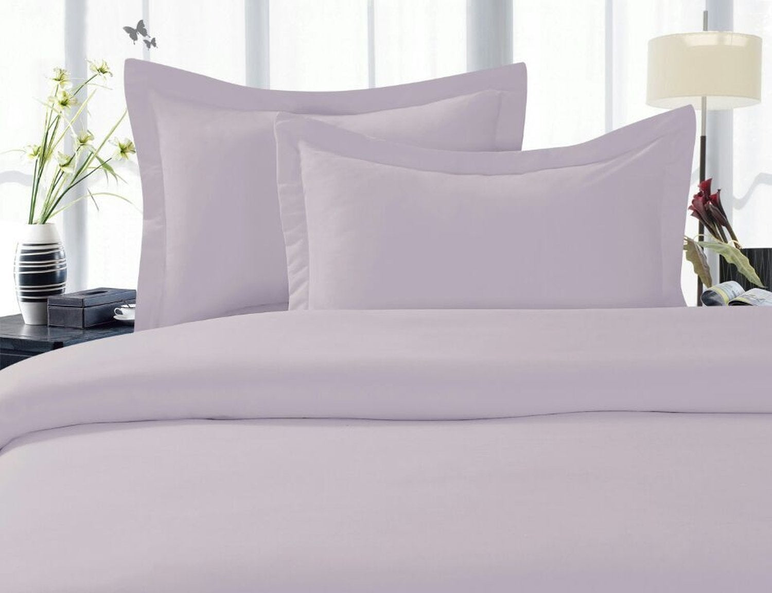 Elegant Comfort 1500 Premier Wrinkle,Fade And Stain Resistant 4-Piece Bed Sheet Set, Deep Pocket, Queen Lilac