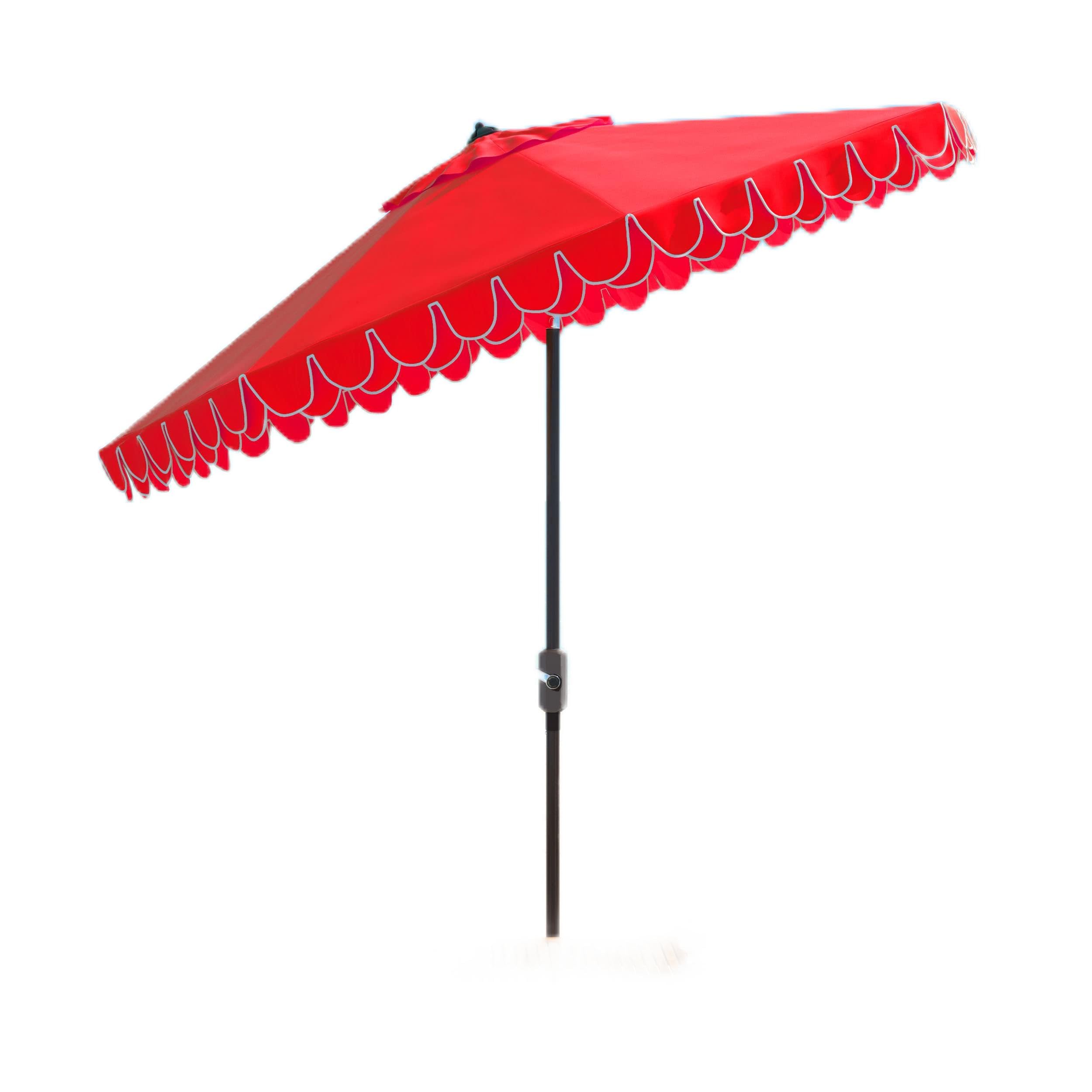 SAFAVIEH PAT8106D Outdoor Collection PAT8106 Umbrella, Red