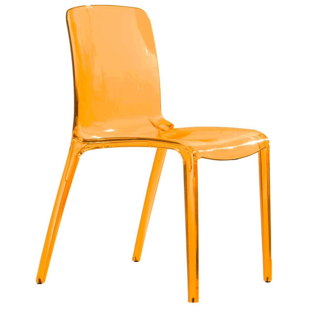 Leisuremod Adler Mid-Century Modern Dining Side Chair, Transparent Orange