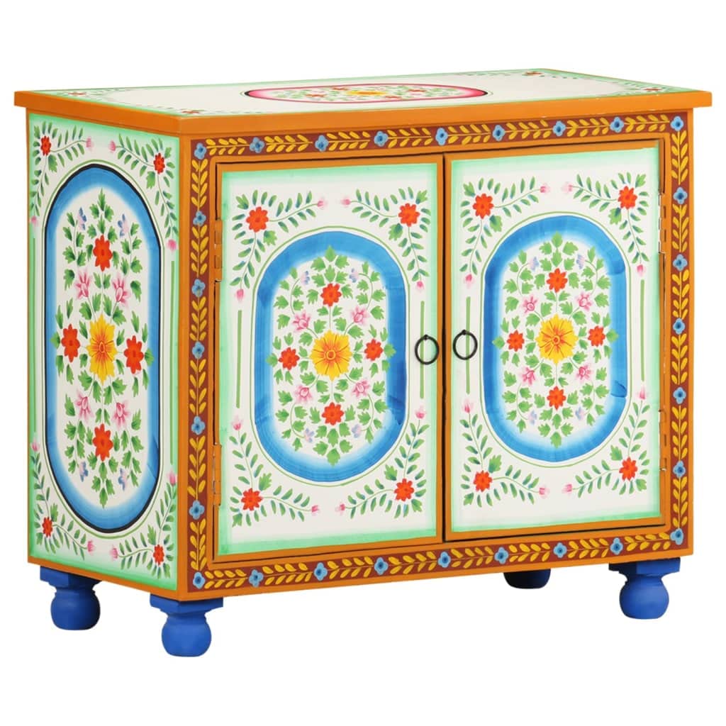 vidaXL Hand Painted Sideboard 27.6&quot;x13.8&quot;x23.6&quot; Solid Mango Wood