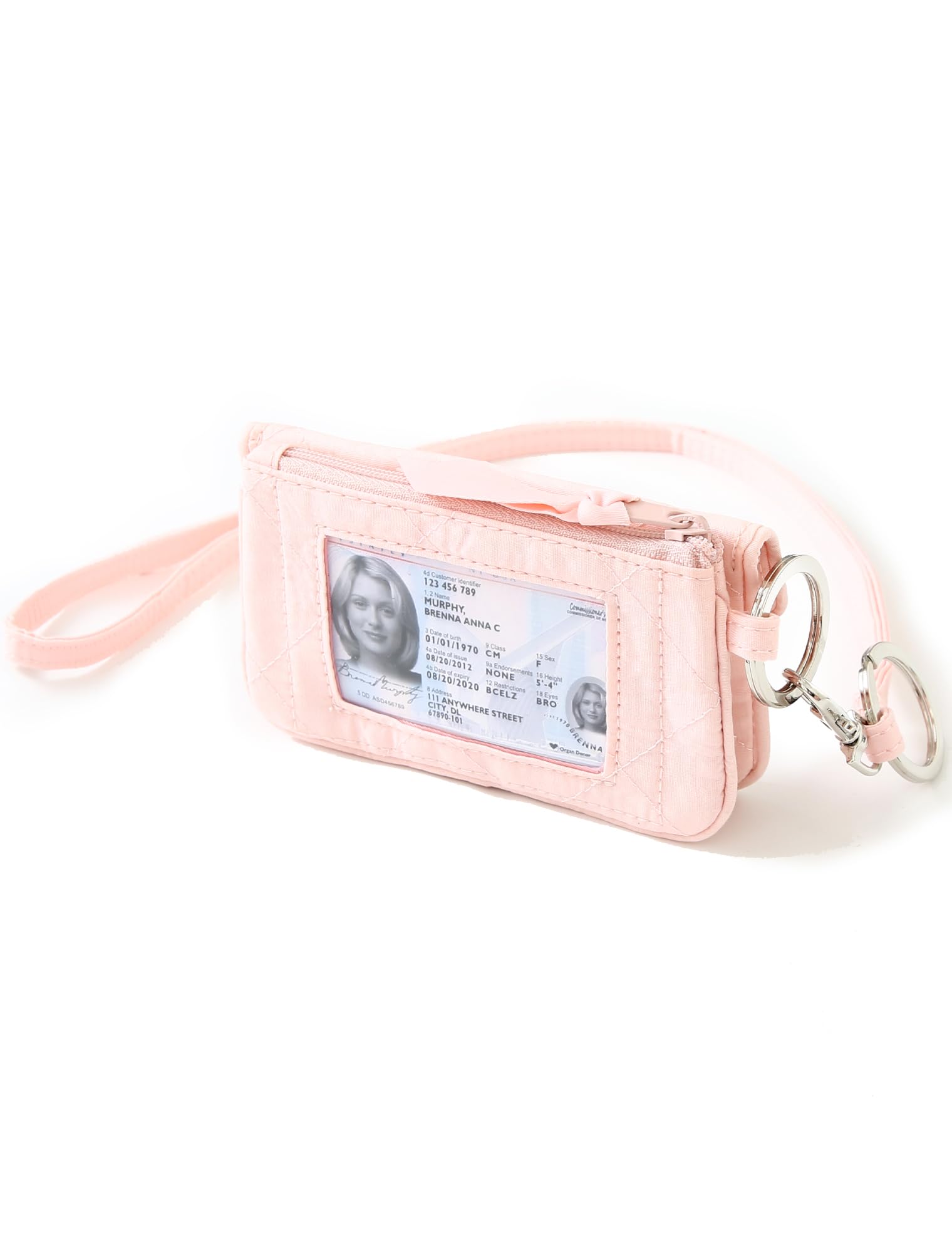 Wonderful Flower Card Holder, Rfid Blocking, Id Holder With Lanyard For Women, Dual Pockets, Badge Holder, Lanyard Wallet, Fabri