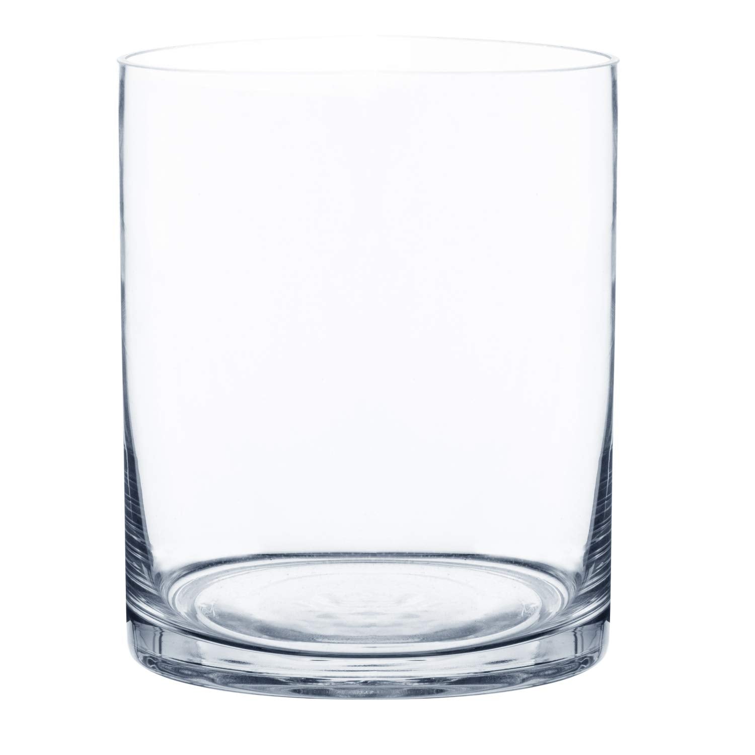 Royal Imports Flower Glass Vase Decorative Centerpiece for Home or Wedding - Cylinder Shape (5 wide x 6 tall, Clear)