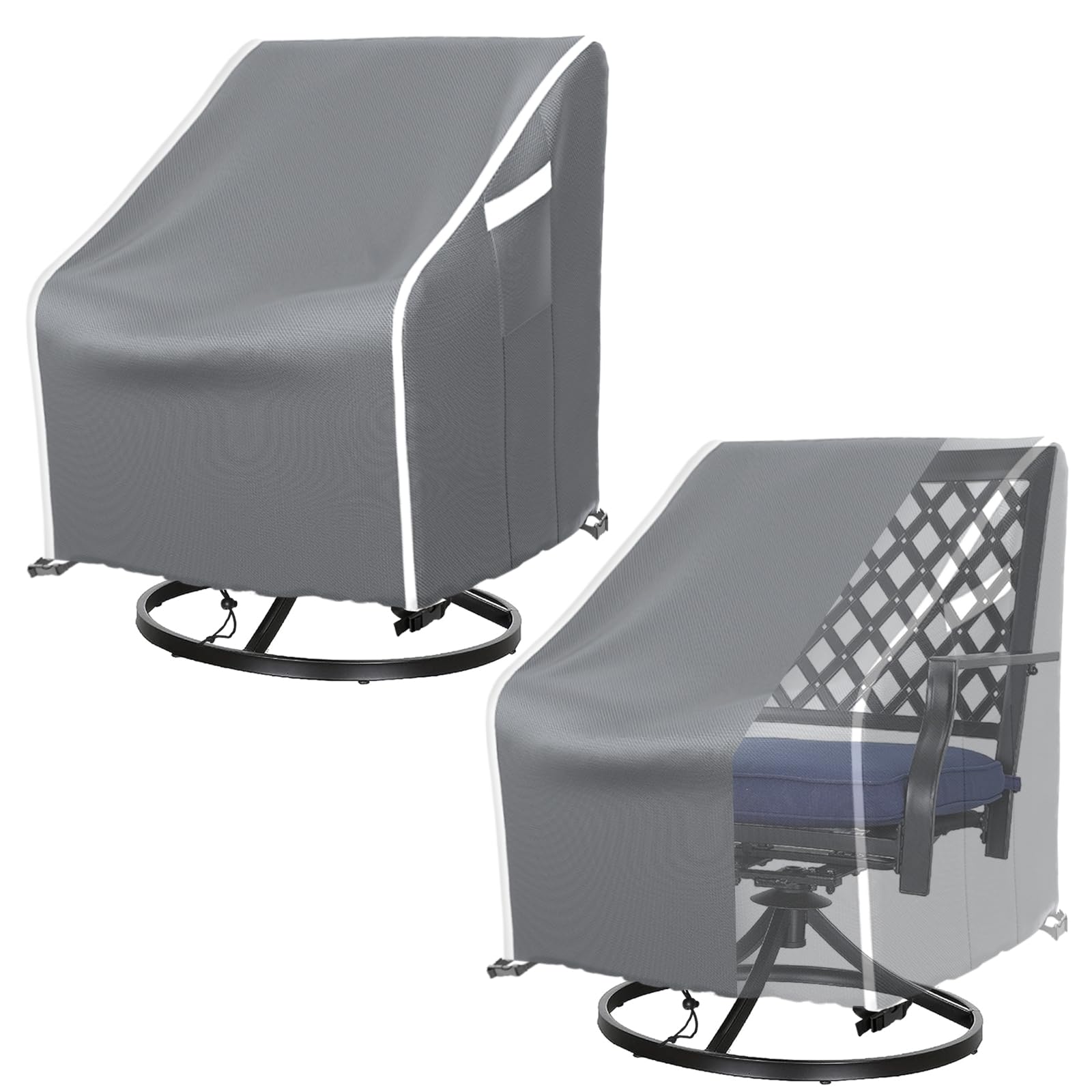 Startwo Waterproof Patio Chair Covers For Outdoor Furniture 2 Pack, Heavy Duty Large Lounge Deep Seat Cover, Lawn Furniture Cove