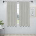 Easy-Going Rod Pocket Blackout Curtains For Bedroom, Room Darkening Window Curtains For Living Room, Thermal Insulated Noise Reduction Solid Window Drapes, 2 Panels(34X63 In, Greyish White)