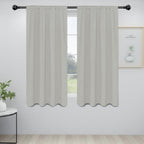Easy-Going Rod Pocket Blackout Curtains For Bedroom, Room Darkening Window Curtains For Living Room, Thermal Insulated Noise Reduction Solid Window Drapes, 2 Panels(34X63 In, Greyish White)