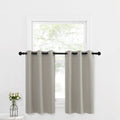 Nicetown Natural Tiers Valance Curtain For Kitchen, Blackout Short Curtains For Nursery/Bathroom, Farmhouse Country Grommet Valances For Windows, 2 Panels, 29' Wide X 36' Long