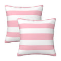 Pink and White Stripes Farmhouse Throw Pillow Covers 18x18 Inch Pillow Case Soft Cushion Pillow Covers Set of 2 for Sofa Bedroom