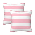 Pink and White Stripes Farmhouse Throw Pillow Covers 18x18 Inch Pillow Case Soft Cushion Pillow Covers Set of 2 for Sofa Bedroom