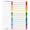 Tops Cardinal 15-Tab Dividers For 3 Ring Binders, Customizable Table Of Contents, 1 Set Of Numbered Multicolor Tabs (61518)
