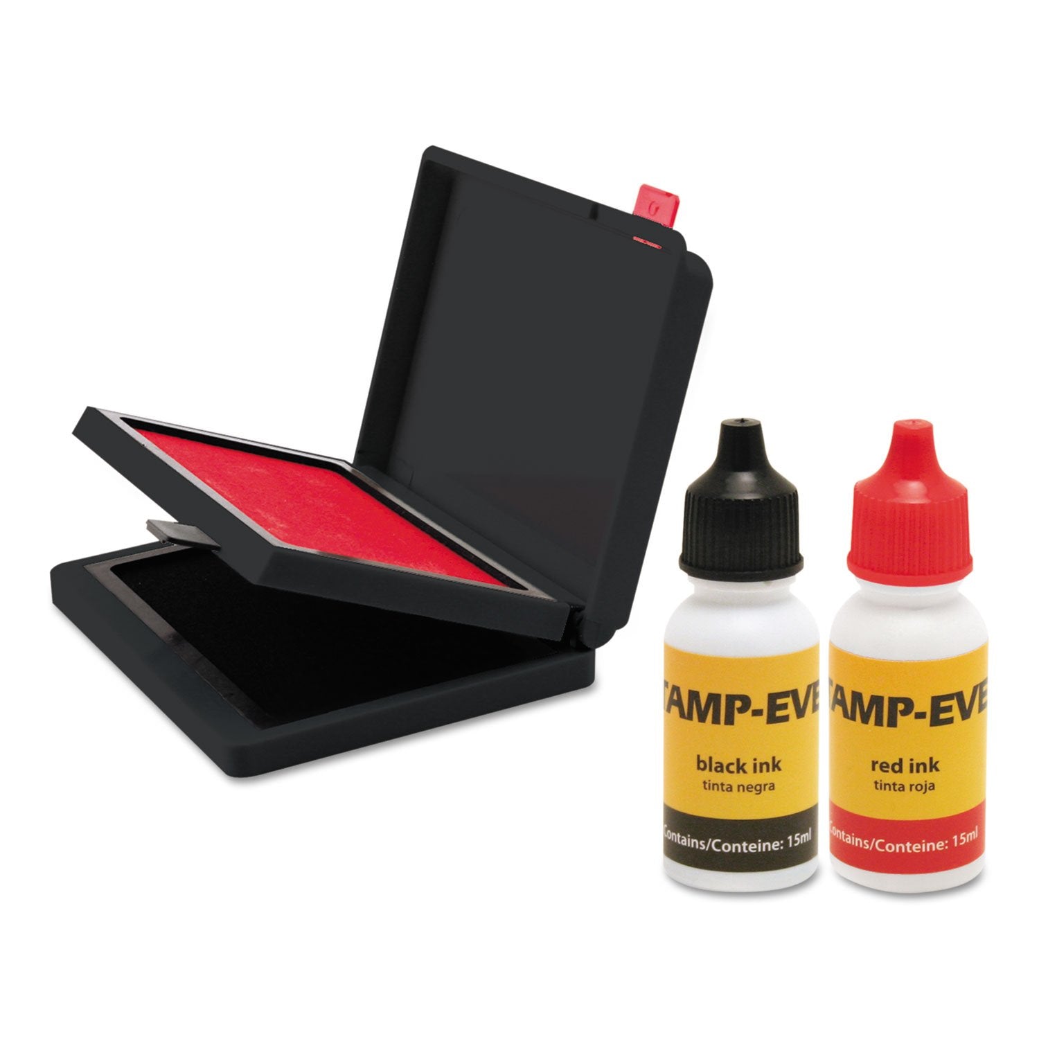 Trodat Two-Color Stamp Pad With Ink Refill, 4' X 2.38', Red/Black