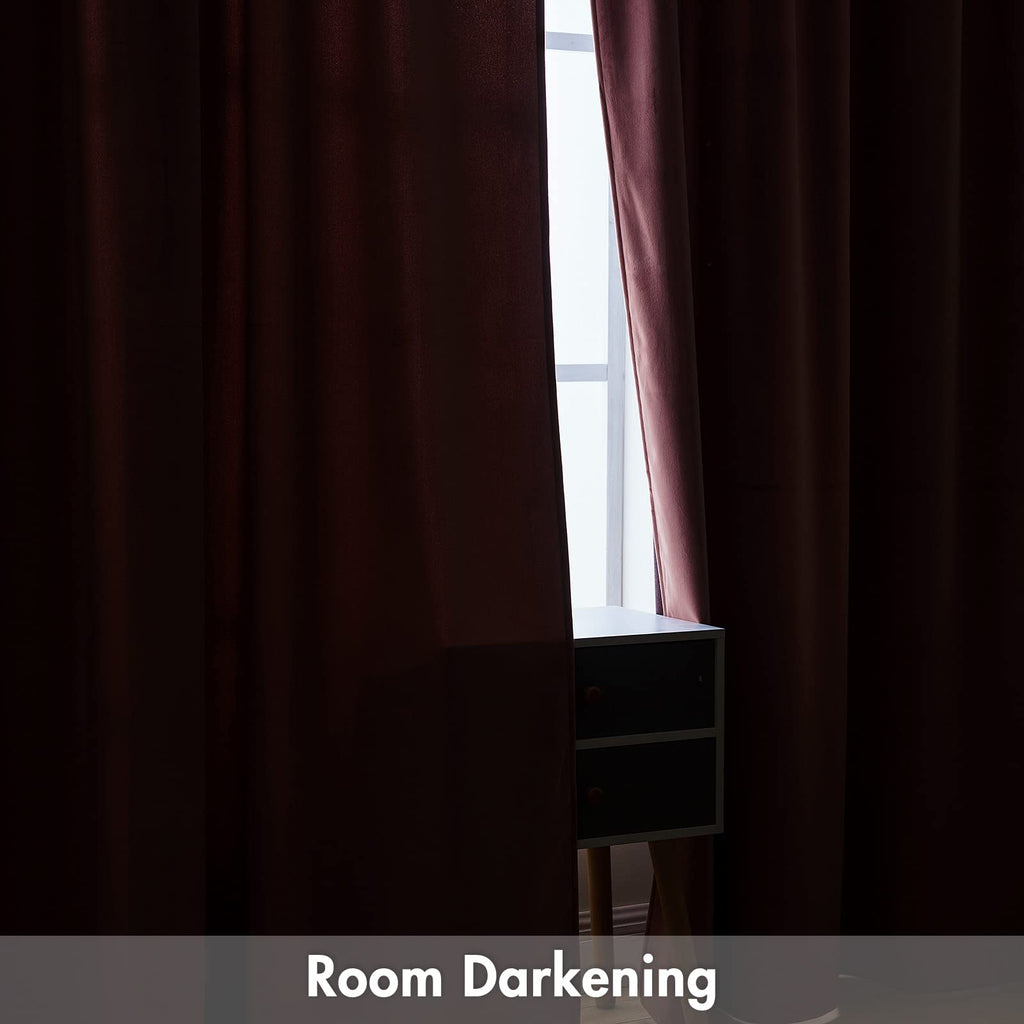 Miulee Dusty Rose Pink Velvet Curtains Thermal Insulated Blackout Curtain Drapes For Bedroom Living Room Darkening 96 Inches Long Curtains Panels Rod Pocket Set Of 2