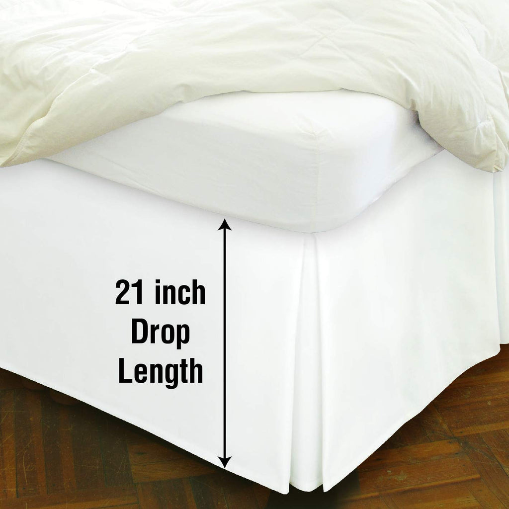 Spacemaker Extra-Long 21'' Drop Length Bed Skirt, California King, White