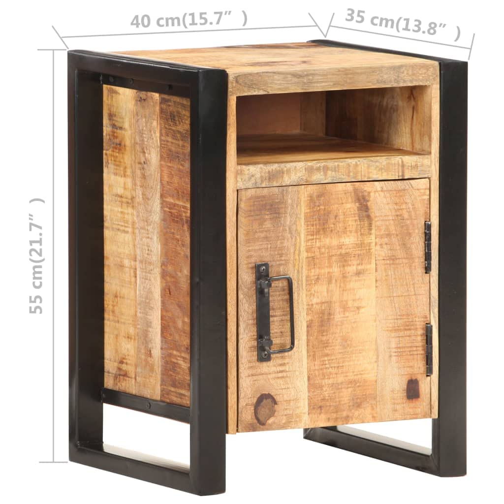 vidaXL Nightstand Storage Bedside Cabinet Nightstand with Door Solid Wood Mango