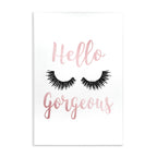 Stupell Industries Hello Gorgeous Black Eyelashes Typography Wall Plaque, 10x15, Design by Artist Amanda Greenwood